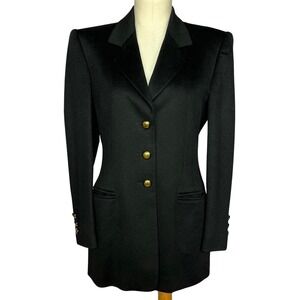 1980s Black Escada Felt Blazer | 34 | Vintage